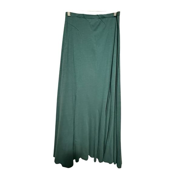 Garnet Hill Teal Full Maxi Skirt Womens SIZE SMALL Stretchy Flowy Cottage Long - Picture 2 of 7